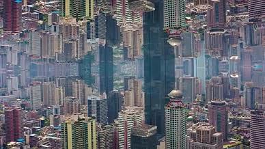 4k航拍城市建筑倒影镜像特效视频的预览图